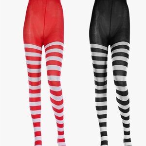 Striped Red and Black Tights